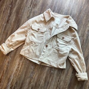 Acev Les Filles corduroy tan beige jacket women medium buttons